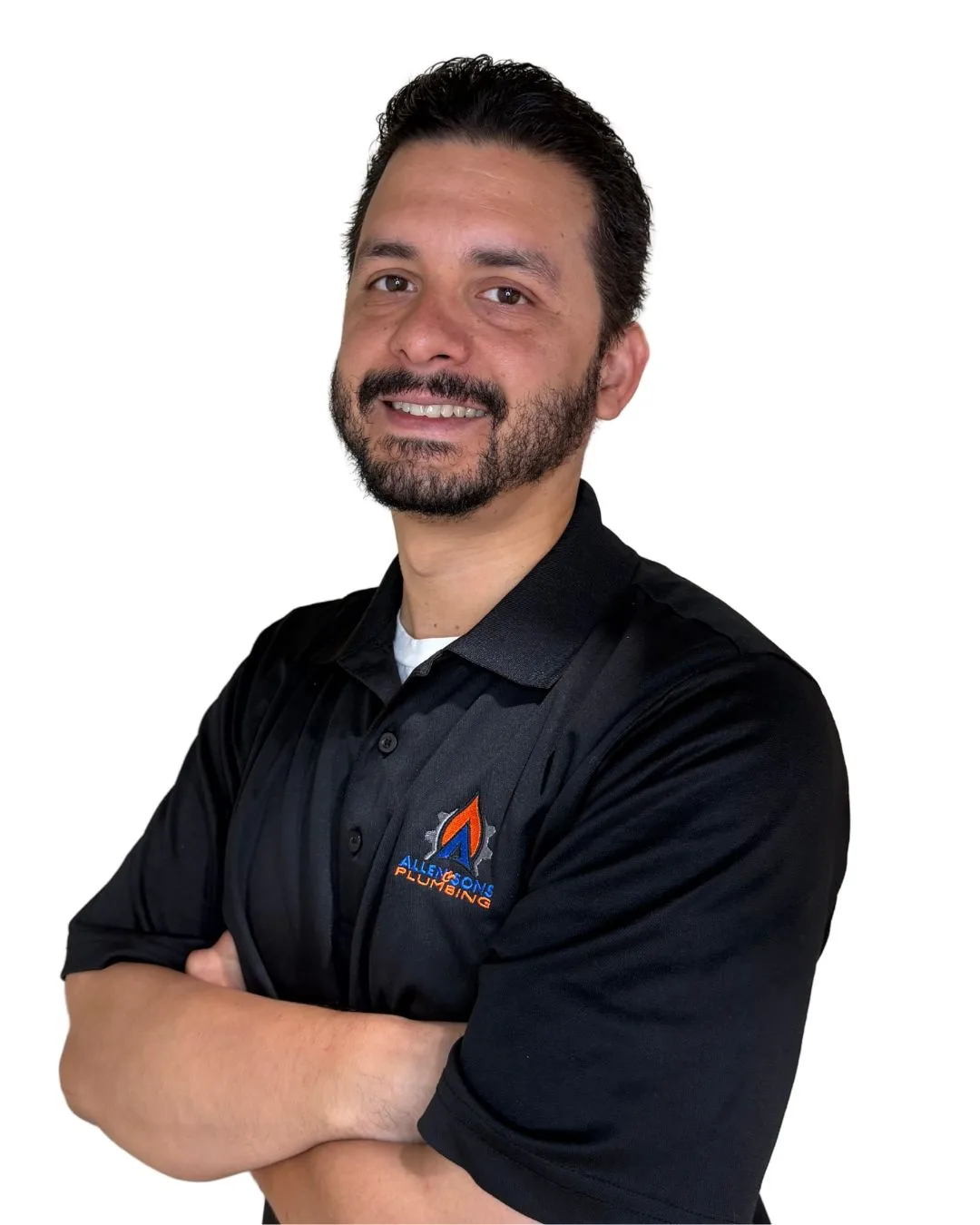JoJo Pestano of Allen & Sons, in a black company polo shirt